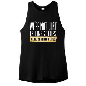 Not Just Telling Stories Were Changing Lives Dhar Mann Fam Ladies PosiCharge Tri-Blend Wicking Tank