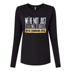 Not Just Telling Stories Were Changing Lives Dhar Mann Fam Womens Cotton Relaxed Long Sleeve T-Shirt