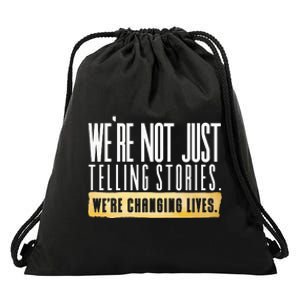 Not Just Telling Stories Were Changing Lives Dhar Mann Fam Drawstring Bag