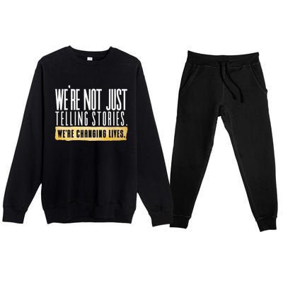 Not Just Telling Stories Were Changing Lives Dhar Mann Fam Premium Crewneck Sweatsuit Set