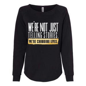 Not Just Telling Stories Were Changing Lives Dhar Mann Fam Womens California Wash Sweatshirt