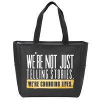 Not Just Telling Stories Were Changing Lives Dhar Mann Fam Zip Tote Bag