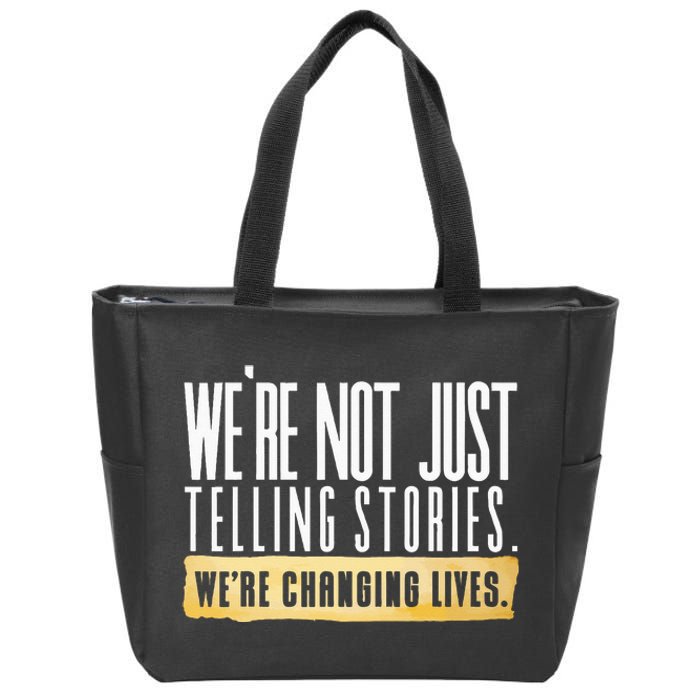 Not Just Telling Stories Were Changing Lives Dhar Mann Fam Zip Tote Bag