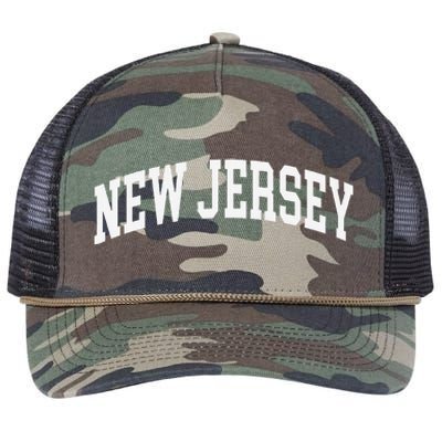 New Jersey Throwback Design Classic Retro Rope Trucker Hat Cap