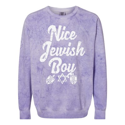 Nice Jewish Ugly Hanukkah Sweater Chanukah Jew Gift  Colorblast Crewneck Sweatshirt