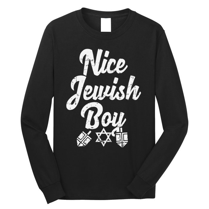 Nice Jewish Ugly Hanukkah Sweater Chanukah Jew Gift  Long Sleeve Shirt