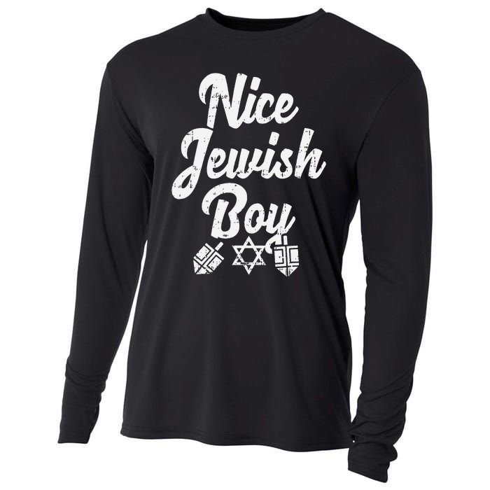 Nice Jewish Ugly Hanukkah Sweater Chanukah Jew Gift  Cooling Performance Long Sleeve Crew