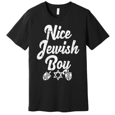 Nice Jewish Ugly Hanukkah Sweater Chanukah Jew Gift  Premium T-Shirt