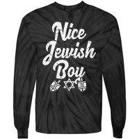 Nice Jewish Ugly Hanukkah Sweater Chanukah Jew Gift  Tie-Dye Long Sleeve Shirt