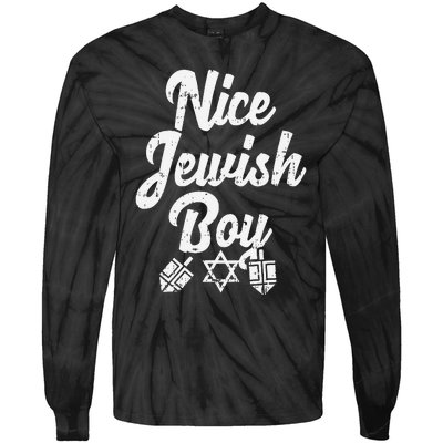 Nice Jewish Ugly Hanukkah Sweater Chanukah Jew Gift  Tie-Dye Long Sleeve Shirt