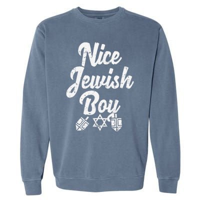 Nice Jewish Ugly Hanukkah Sweater Chanukah Jew Gift  Garment-Dyed Sweatshirt