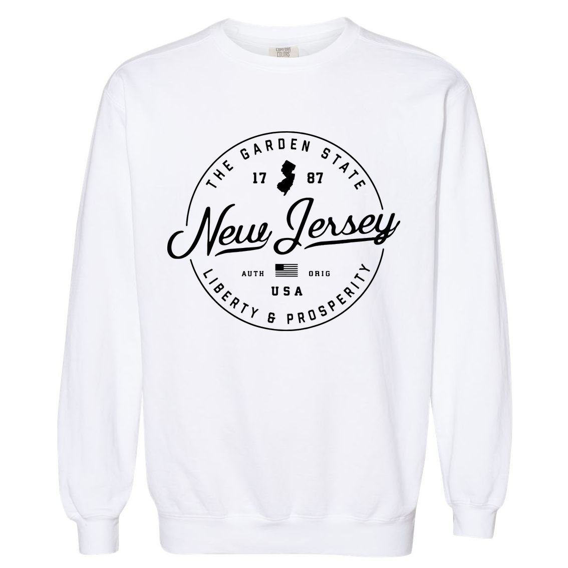 New Jersey Us State Travel Vacation Shirts Nj Usa Garment-Dyed Sweatshirt