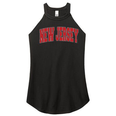 New Jersey Usa State Nj Varsity Style Vintage Sports Women’s Perfect Tri Rocker Tank