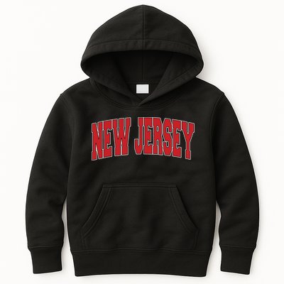 New Jersey Usa State Nj Varsity Style Vintage Sports Kids Hoodie