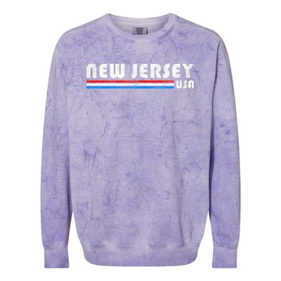 New Jersey Usa Retro Vintage State Colorblast Crewneck Sweatshirt