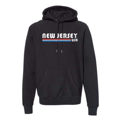 New Jersey Usa Retro Vintage State Premium Hoodie