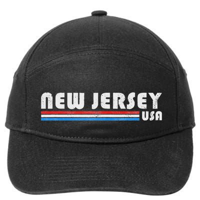 New Jersey Usa Retro Vintage State Gift 7-Panel Snapback Hat