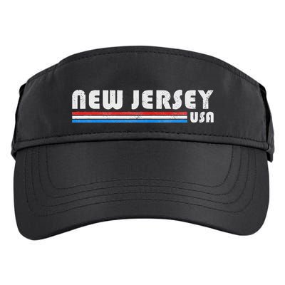 New Jersey Usa Retro Vintage State Gift Adult Drive Performance Visor