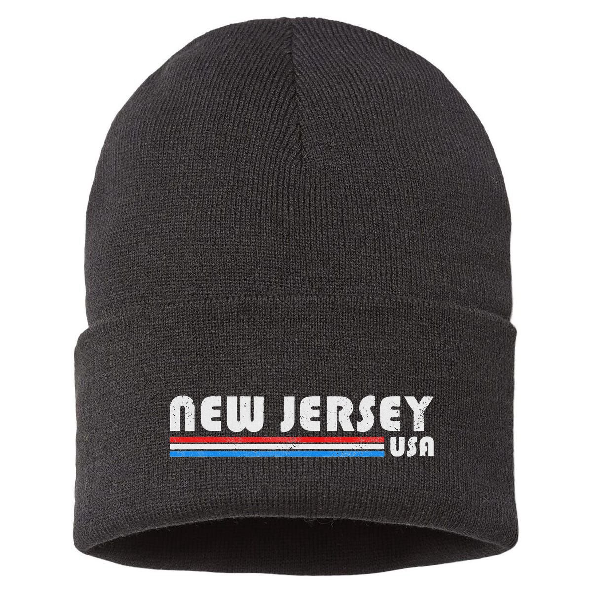 New Jersey Usa Retro Vintage State Gift Sustainable Knit Beanie