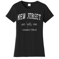 New Jersey Vintage Us Flag Sports Design Women's T-Shirt