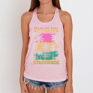 New Jersey Vacation Mode Activated Strathmere Great Gift Women's Knotted Racerback Tank