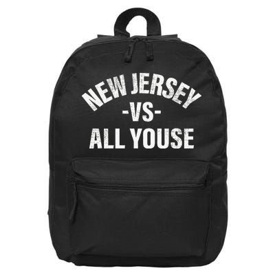 New Jersey Vs All Youse Funny Jersey Slang 16 in Basic Backpack