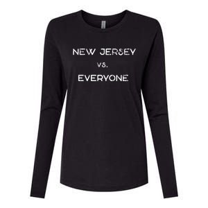 New Jersey Vs. Everyone Nj Funny Sarcastic Garden State Womens Cotton Relaxed Long Sleeve T-Shirt