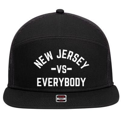 New Jersey Vs Everybody 7 Panel Mesh Trucker Snapback Hat