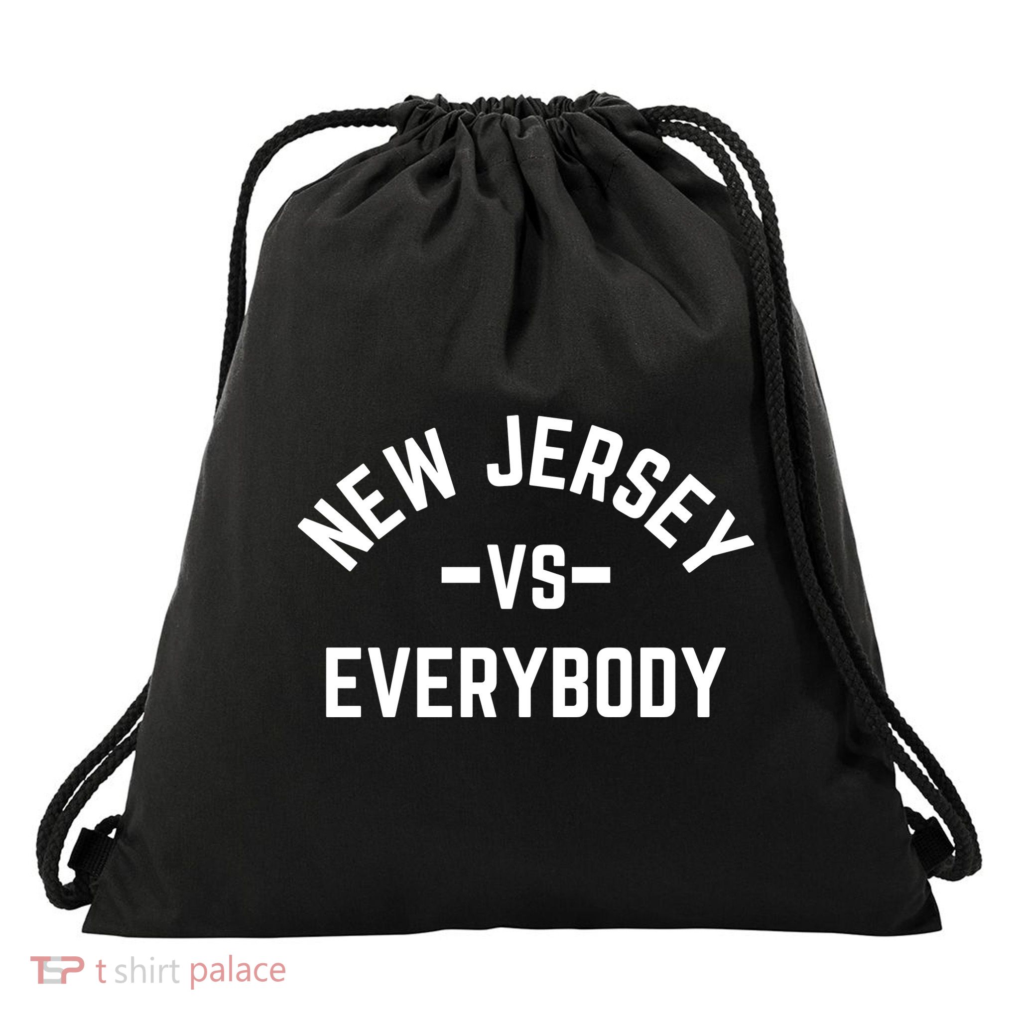 New Jersey Vs Everybody Drawstring Bag