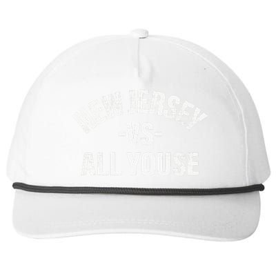 New Jersey Vs All Youse Funny Jersey Slang Snapback Five-Panel Rope Hat