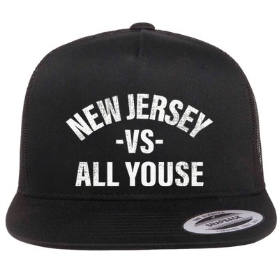 New Jersey Vs All Youse Funny Jersey Slang Flat Bill Trucker Hat