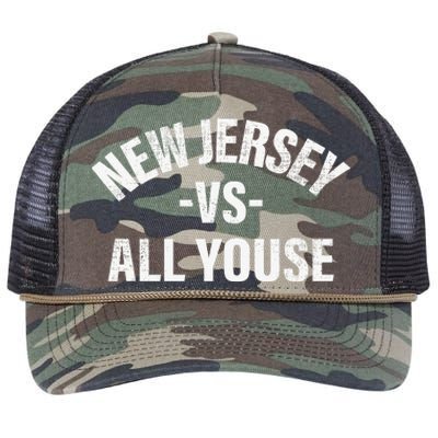 New Jersey Vs All Youse Funny Jersey Slang Retro Rope Trucker Hat Cap