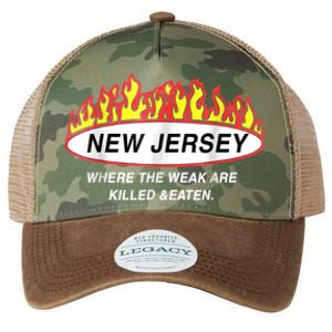 New Jersey Where The Weak Are Ki.l.led And Eaten Legacy Tie Dye Trucker Hat