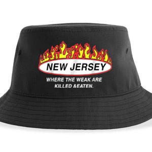 New Jersey Where The Weak Are Ki.l.led And Eaten Sustainable Bucket Hat