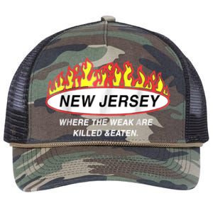 New Jersey Where The Weak Are Ki.l.led And Eaten Retro Rope Trucker Hat Cap