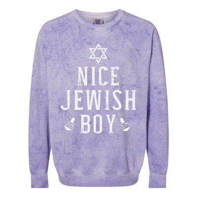 Nice jewish  with dreidel for hanukkah or Bar Mitzvah  Colorblast Crewneck Sweatshirt