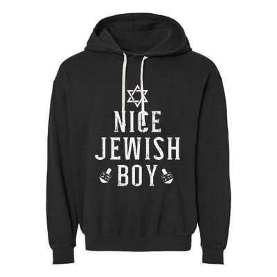 Nice jewish  with dreidel for hanukkah or Bar Mitzvah  Garment-Dyed Fleece Hoodie