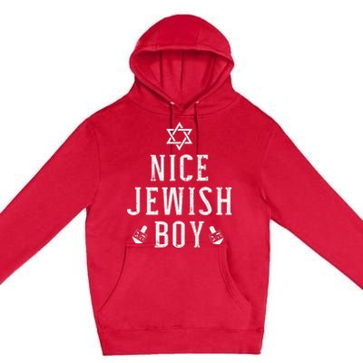 Nice jewish  with dreidel for hanukkah or Bar Mitzvah  Premium Pullover Hoodie