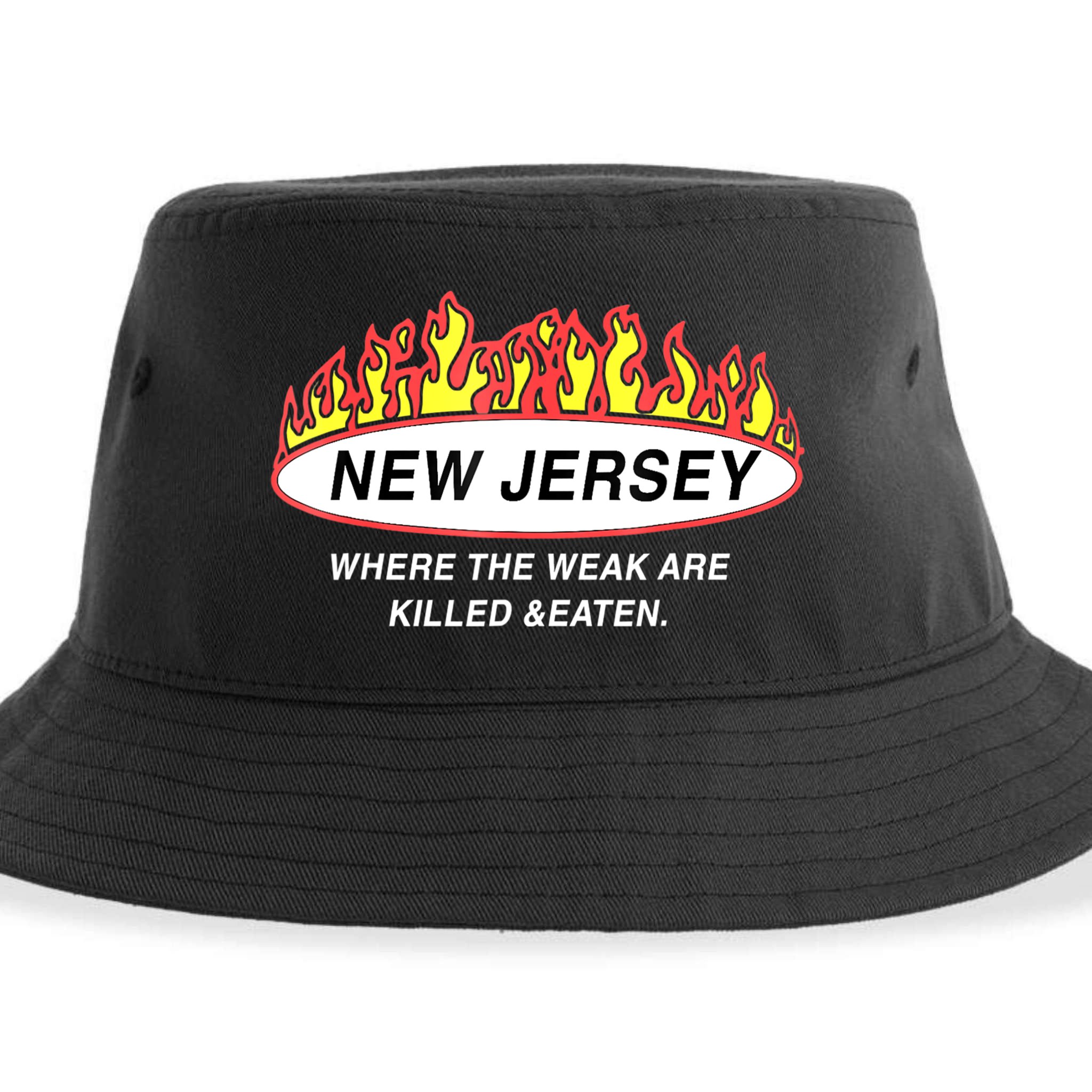 New Jersey Where The Weak Are Ki.l.led And Eaten Sustainable Bucket Hat