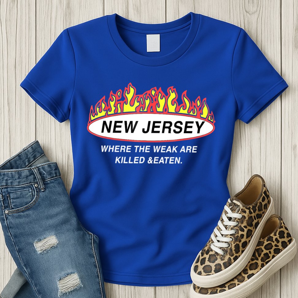 New Jersey Where The Weak Are Ki.l.led And Eaten Womens T-Shirt