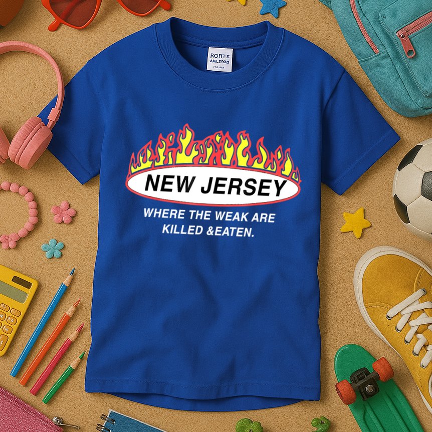 New Jersey Where The Weak Are Ki.l.led And Eaten Kids T-Shirt