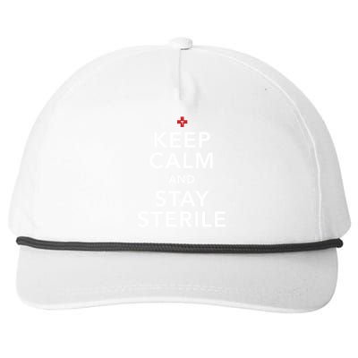 Nurse Keep Calm And Stay Sterile Gift Snapback Five-Panel Rope Hat