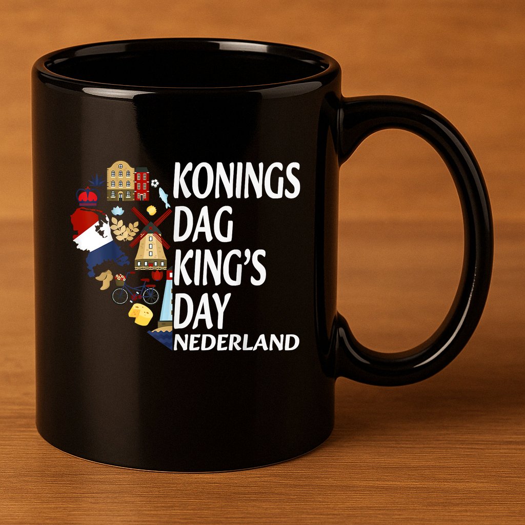 Netherlands King's Day Orange 11oz C Handle Ceramic Mug