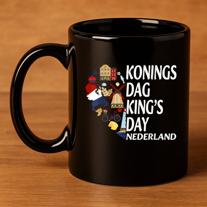 Netherlands King's Day Orange 11oz C Handle Ceramic Mug