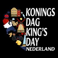 Netherlands King's Day Orange Drawstring Bag