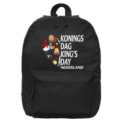 Netherlands King's Day Orange 16 in Basic Backpack