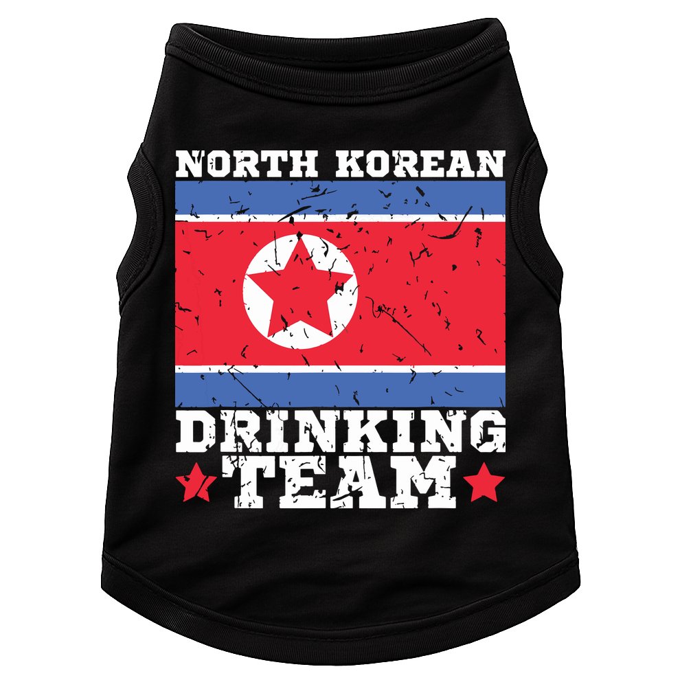 North Korean Drinking Team Funny North Korea Flag Beer Doggie Tank