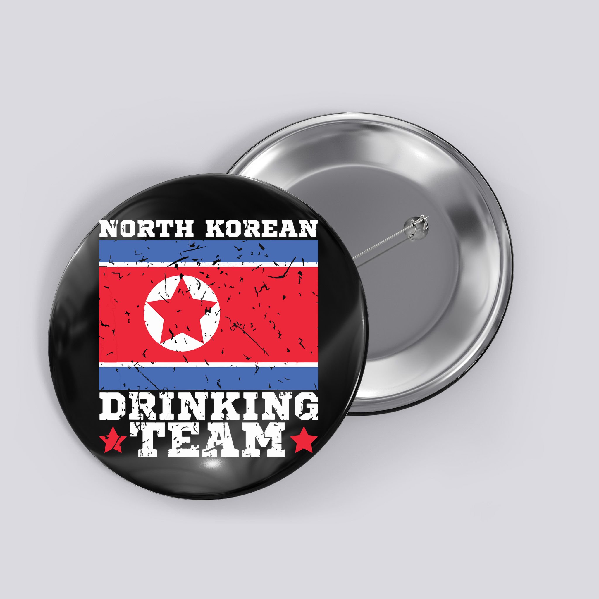 North Korean Drinking Team Funny North Korea Flag Beer Button