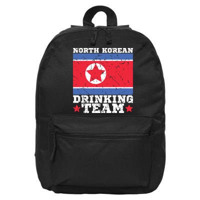 North Korean Drinking Team Funny North Korea Flag Beer 16 in Basic Backpack