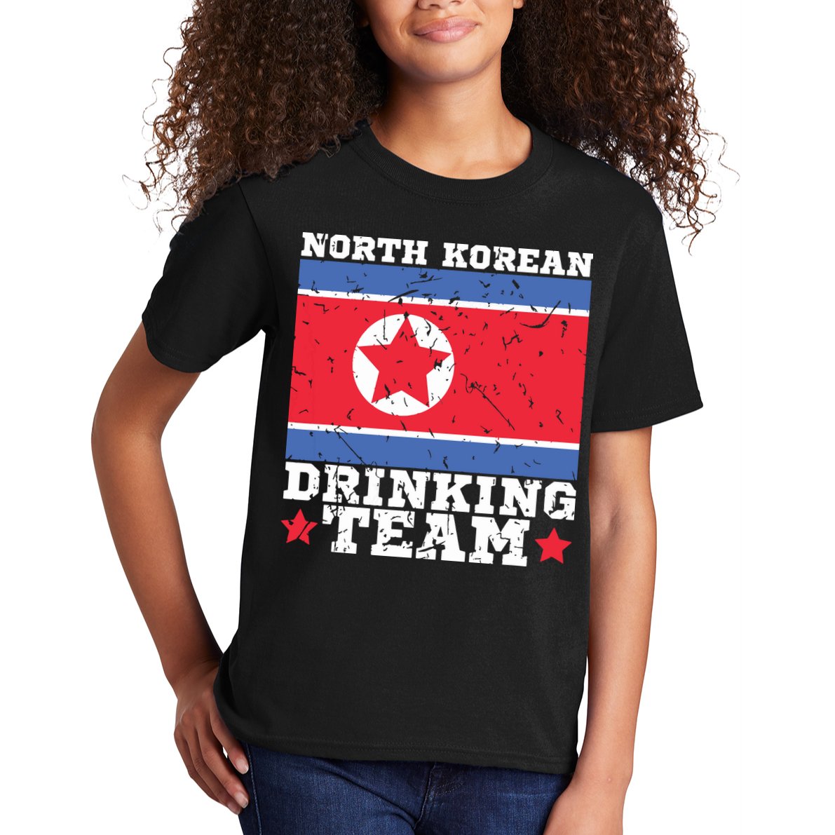 North Korean Drinking Team Funny North Korea Flag Beer Kids T-Shirt